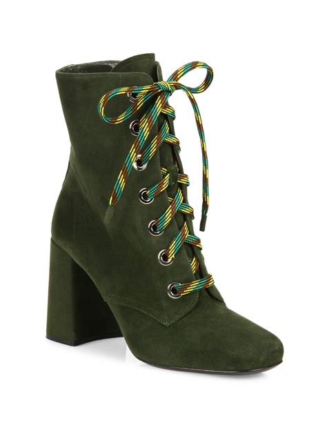 prada green ankle boots